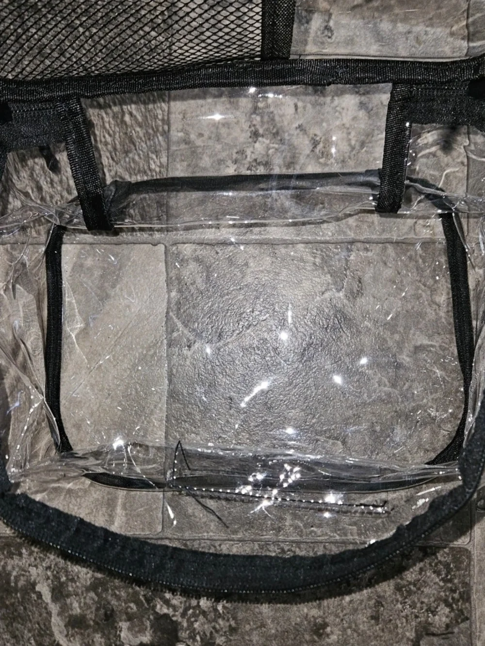 PVC Clear Cosmetic Bag/Travel Bag with Black Trim BNIB